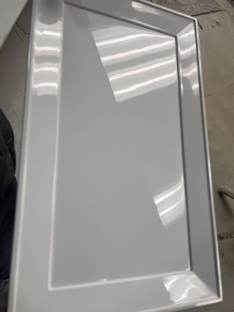 Refinished kitchen cabinets with smooth finish in Toronto